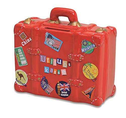 Spardose Urlaubskasse rot in Kofferform |...