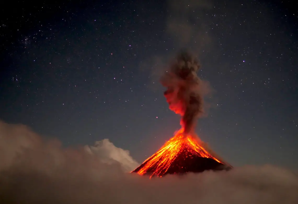 Ausbruch des Volcan de fuego in guatemala