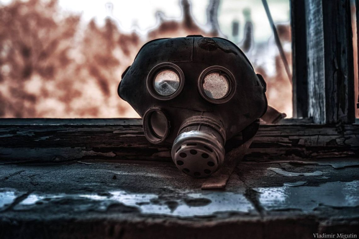 Alte Gasmaske stalker Prypjat Tschernobyl