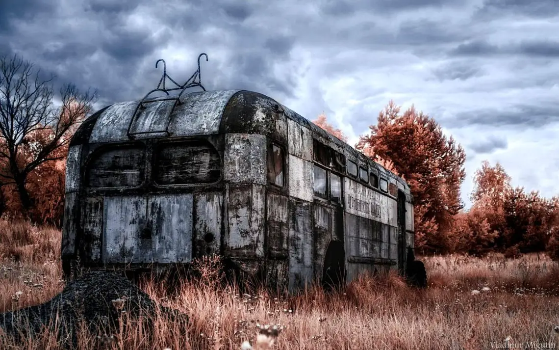 Stalker Tschernobyl ein alter Bus