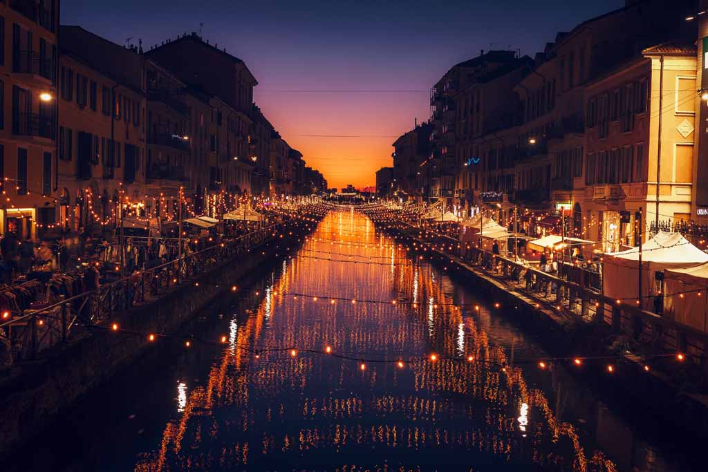 Schönste Städte in Italien Alzaia Naviglio Grande in Mailand